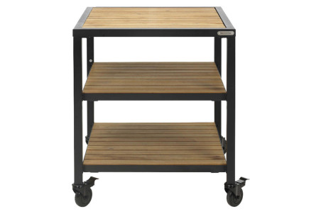 Meuble d'extension roulant Big Green Egg - 3 plateaux en acacia