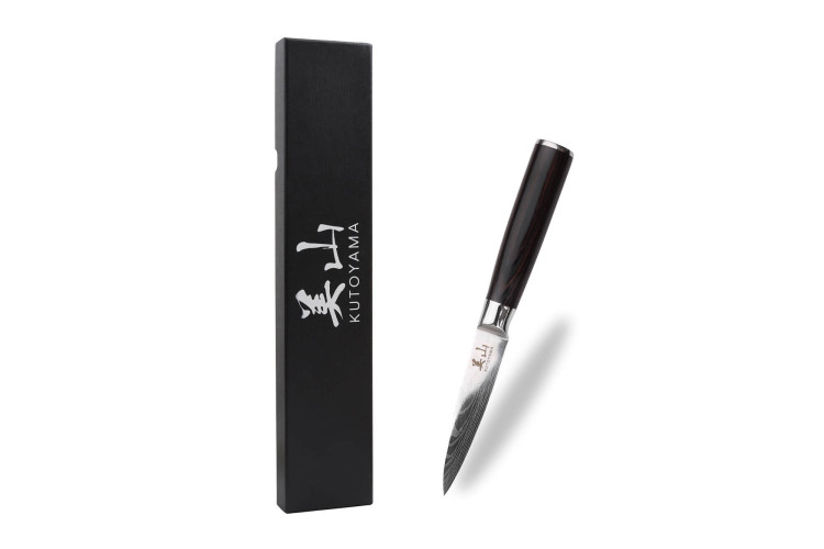 Couteau d'office en acier inoxydable Kutoyama Black Pakka 8cm