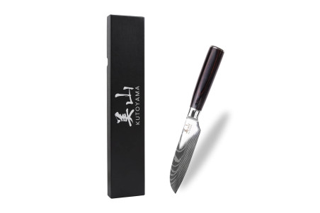 Couteau santoku en acier inoxydable Kutoyama Black Pakka 12cm