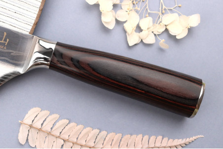 Couteau kiritsuke en acier inoxydable Kutoyama Black Pakka 19cm