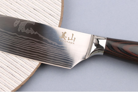 Couteau kiritsuke en acier inoxydable Kutoyama Black Pakka 19cm