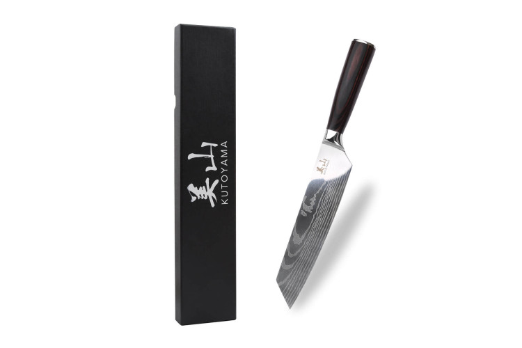 Couteau kiritsuke en acier inoxydable Kutoyama Black Pakka 19cm