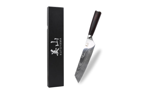 Couteau kiritsuke en acier inoxydable Kutoyama Black Pakka 19cm