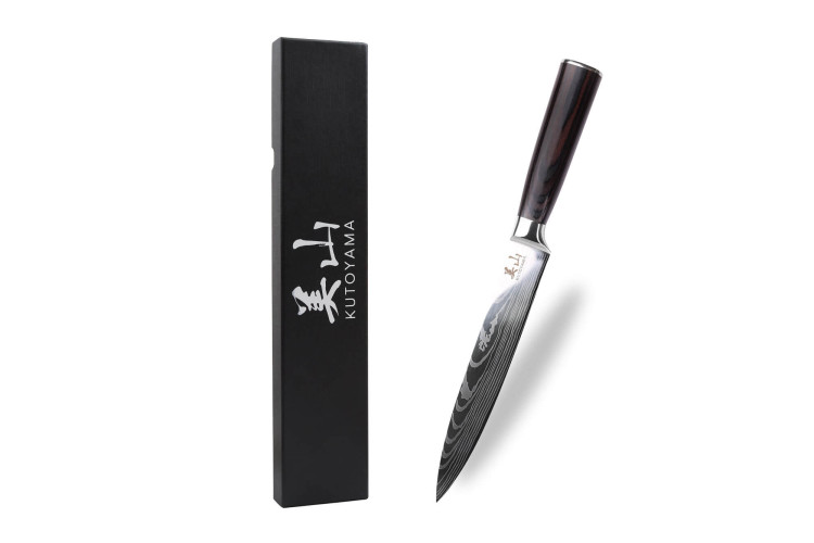 Couteau à découper en acier inoxydable Kutoyama Black Pakka 20cm