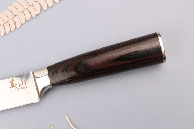 Couteau à découper en acier inoxydable Kutoyama Black Pakka 20cm