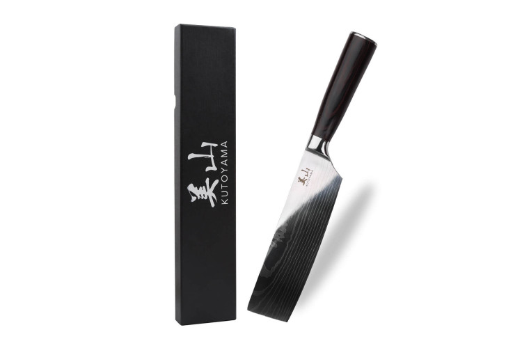 Couteau nakiri en acier inoxydable Kutoyama Black Pakka 17cm