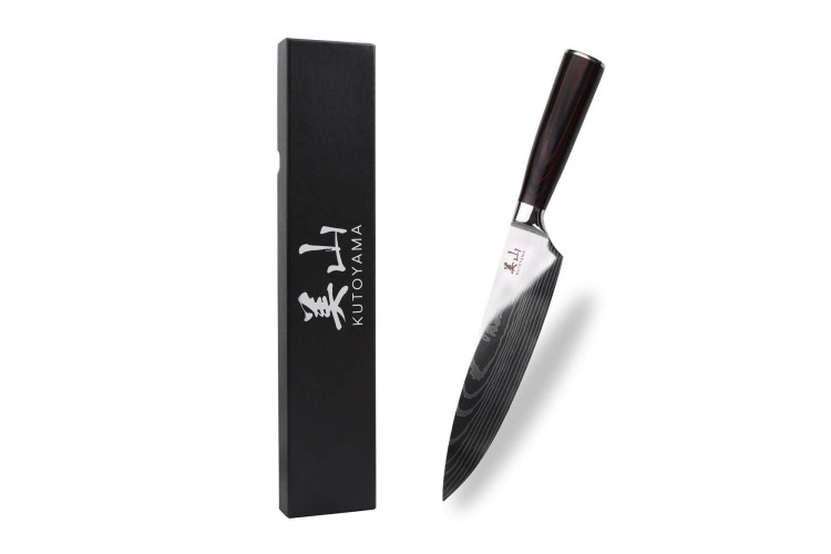 Couteau de chef en acier inoxydable Kutoyama Black Pakka 20cm