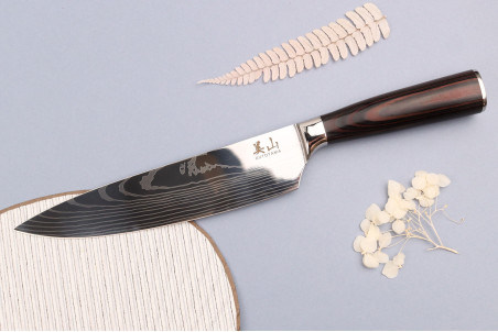 Couteau de chef en acier inoxydable Kutoyama Black Pakka 20cm