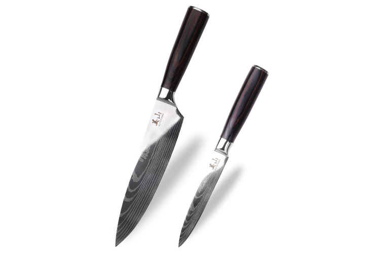 Coffret de couteaux Kutoyama Black Pakka 2 pièces : chef + universel