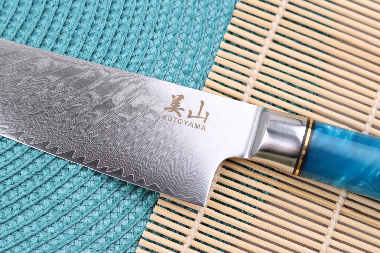 Couteau de chef Kutoyama Damas Azur lame acier VG10 20cm
