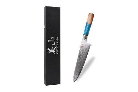 Couteau de chef Kutoyama Damas Azur lame acier VG10 20cm