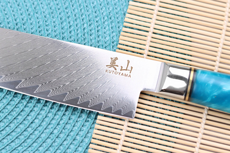 Couteau santoku Kutoyama Damas Azur lame acier VG10 17cm