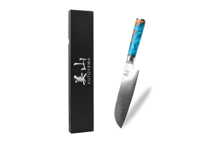 Couteau santoku Kutoyama Damas Azur lame acier VG10 17cm