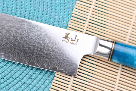 Couteau nakiri Kutoyama Damas Azur lame acier VG10 17cm