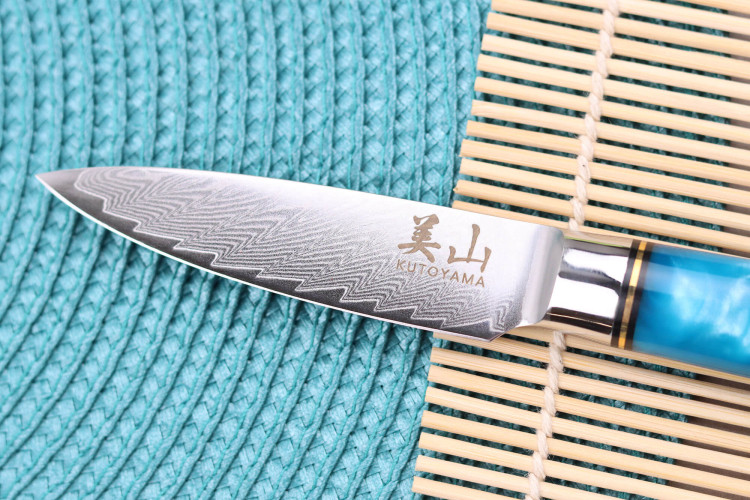 Couteau d'office Kutoyama Damas Azur lame acier VG10 8cm