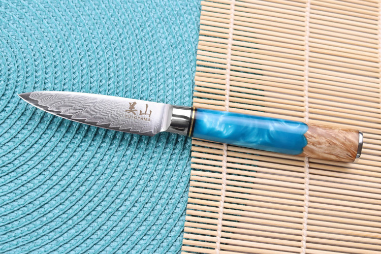 Couteau d'office Kutoyama Damas Azur lame acier VG10 8cm