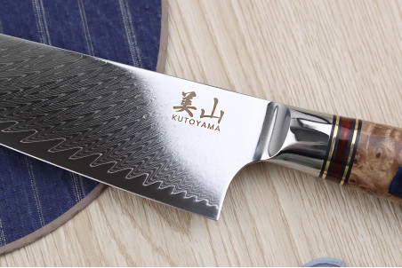 Couteau de chef Kutoyama Damas Nid d'Abeille lame acier VG10 19cm