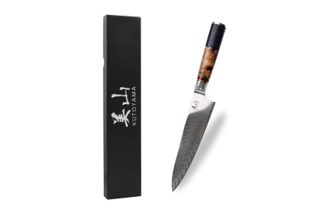 Couteau de chef Kutoyama Damas Nid d'Abeille lame acier VG10 19cm