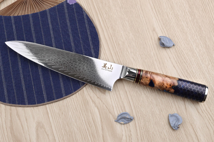Lot de 2 couteaux de cuisine Kutoyama Damas Nid d'Abeille - Chef + Office