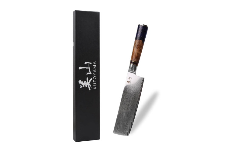 Couteau nakiri Kutoyama Damas Nid d'Abeille lame acier VG10 17cm