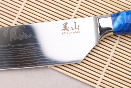 Couteau de chef kiritsuke Kutoyama Blue Wave lame 20cm