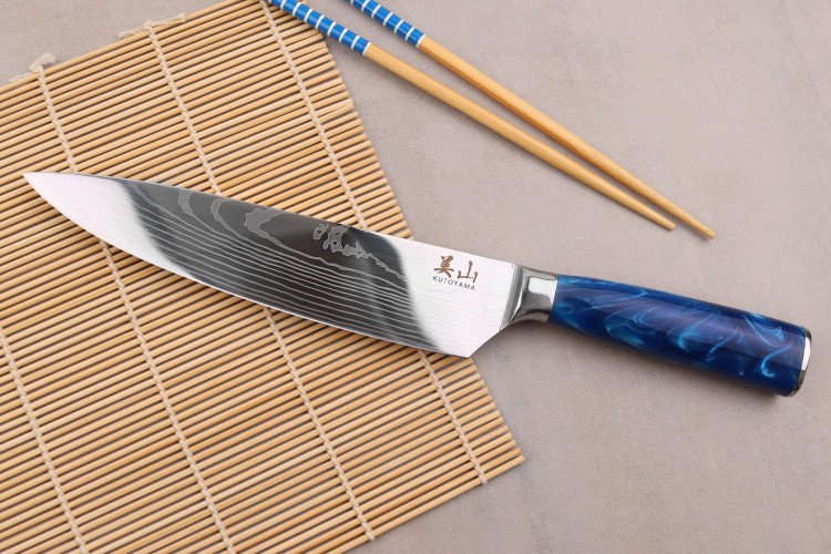 Couteau de chef Kutoyama Blue Wave lame 20cm