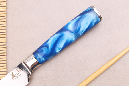 Couteau santoku Kutoyama Blue Wave lame 12cm