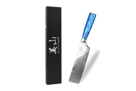 Couteau nakiri Kutoyama Blue Wave lame 17cm