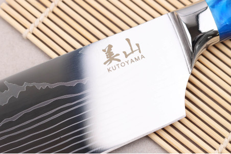 Couteau nakiri Kutoyama Blue Wave lame 17cm