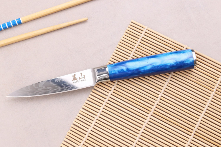Couteau d'office Kutoyama Blue Wave lame 8cm
