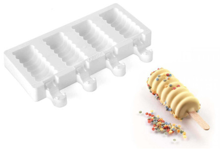 Moule à glaces en silicone Silikomart Mini Tango forme spirale - 4 empreintes