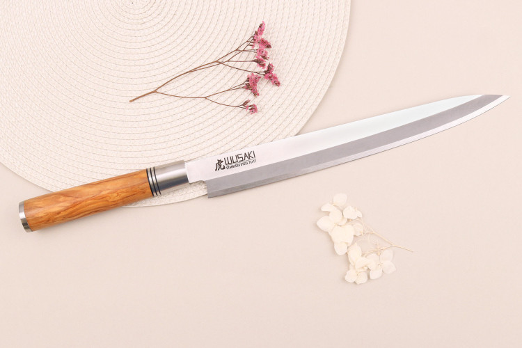 Couteau yanagiba Wusaki Olive 7Cr en acier inoxydable 27cm