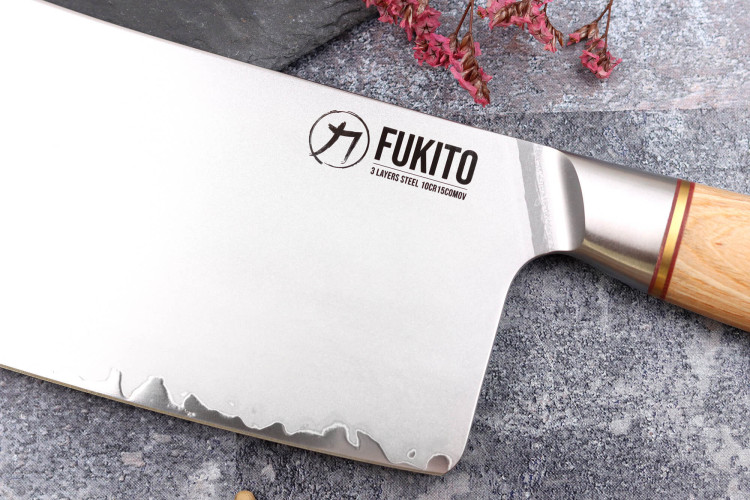 Couperet en pakkawood Fukito Pakka San Mai 19cm