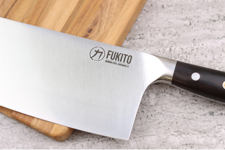 Couteau de chef chinois en inox Fukito Ebène X50 - Longueur 17,5cm