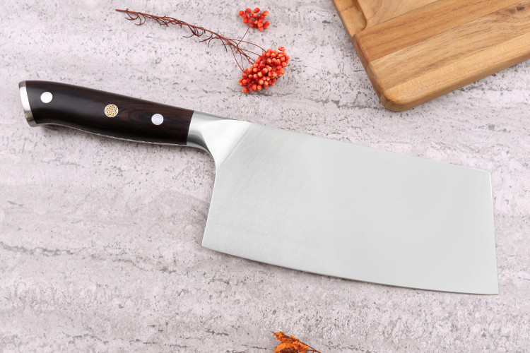 Couteau de chef chinois en inox Fukito Ebène X50 - Longueur 17,5cm