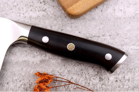 Couteau de chef chinois en inox Fukito Ebène X50 - Longueur 17,5cm