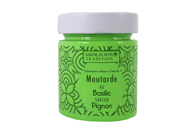 Moutarde aromatisée au basilic et au pignon Savor&Sens Color Block - 130g