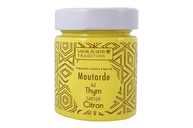 Moutarde traditionnelle saveur thym et citron Savor&Sens Color Block  - 130g