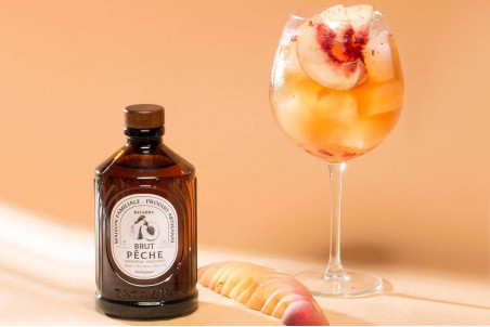 Sirop de pêche certifié bio Bacanha 40cl - Fabrication artisanale française