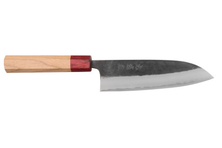 Couteau japonais artisanal santoku en acier inox Wusaki Yuzo BS2 16,5cm