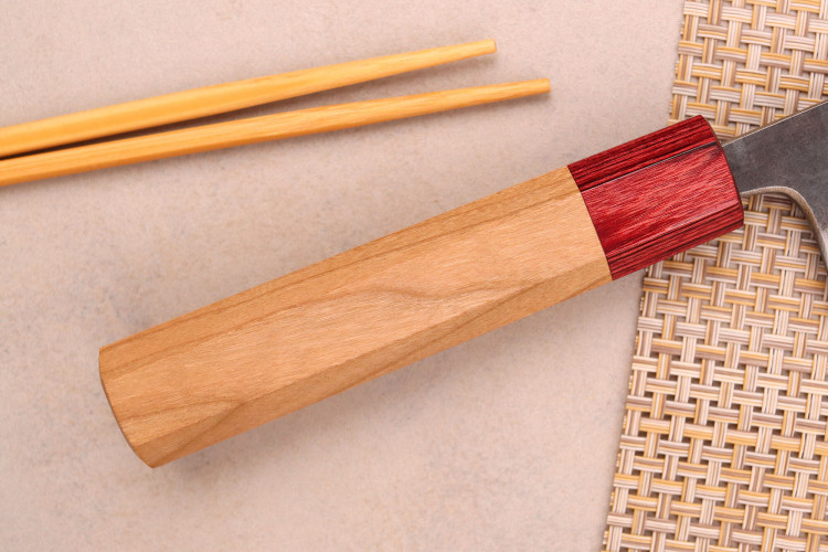 Couteau japonais artisanal santoku en acier inox Wusaki Yuzo BS2 16,5cm
