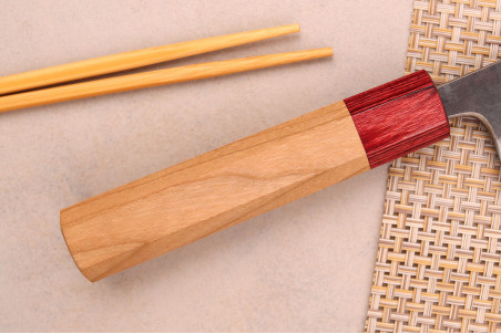 Couteau japonais artisanal santoku en acier inox Wusaki Yuzo BS2 16,5cm
