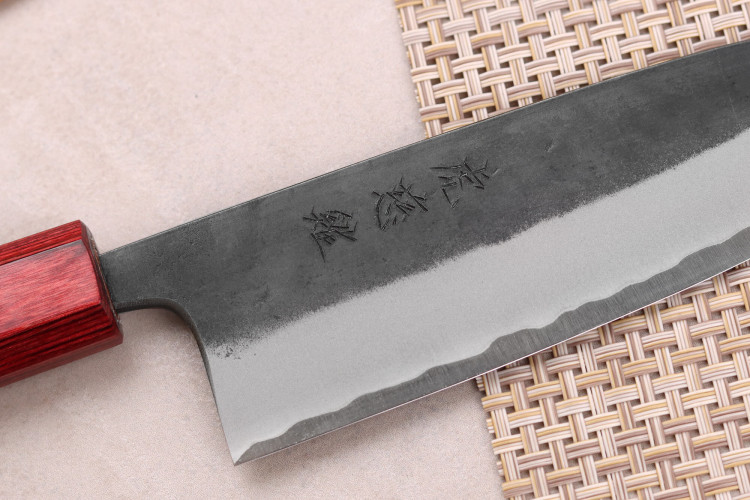 Couteau japonais artisanal santoku en acier inox Wusaki Yuzo BS2 16,5cm