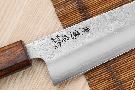 Couteau bunka Wusaki Yoshi G3 chêne 17cm - Couteau artisanal japonais