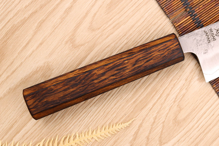 Couteau bunka Wusaki Yoshi G3 chêne 17cm - Couteau artisanal japonais