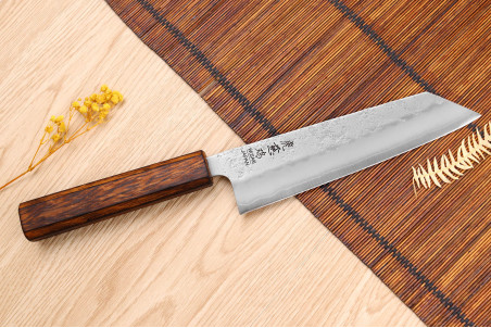 Couteau bunka Wusaki Yoshi G3 chêne 17cm - Couteau artisanal japonais
