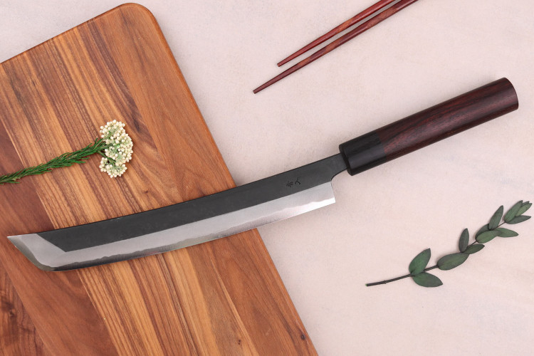 Couteau sakimaru artisanal japonais Wusaki Sakimaru BS1 - Lame 24cm