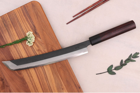 Couteau sakimaru artisanal japonais Wusaki Sakimaru BS1 - Lame 24cm
