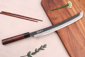 Couteau japonais sakimaru Wusaki BS1 fabrication artisanale - Lame 30cm 2