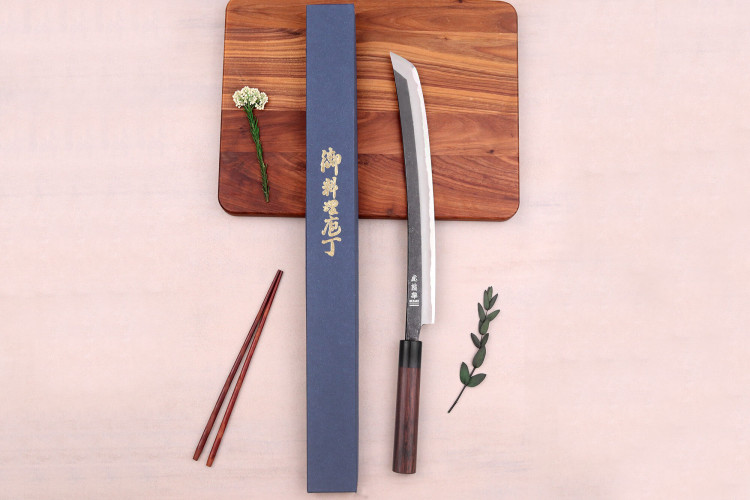 Couteau japonais sakimaru Wusaki BS1 fabrication artisanale - Lame 30cm